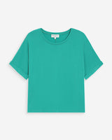 Camiseta oversize de modal con cuello redondo vert Parma