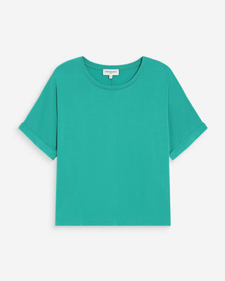 Camiseta oversize de modal con cuello redondo vert Parma