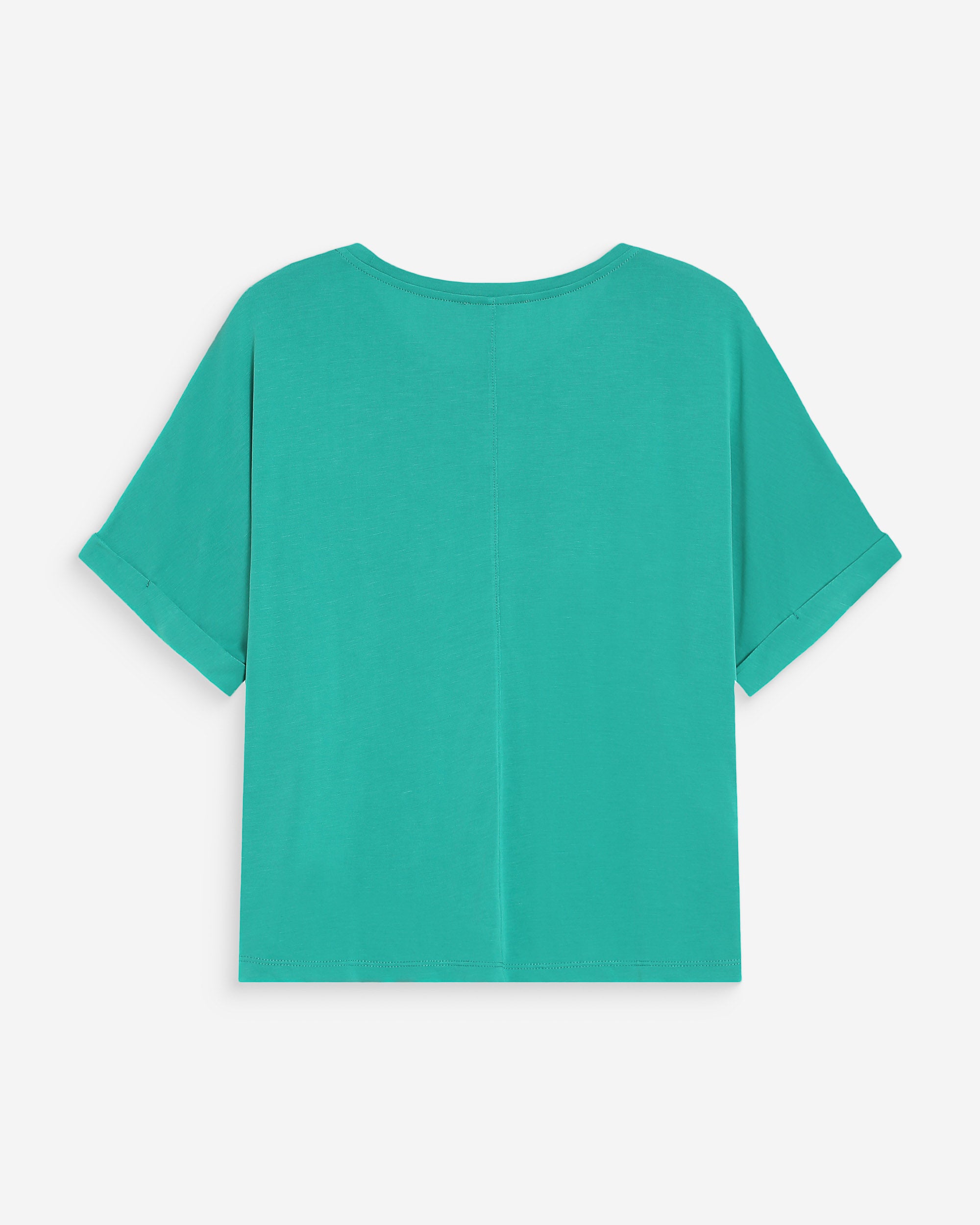 Camiseta oversize de modal con cuello redondo vert Parma