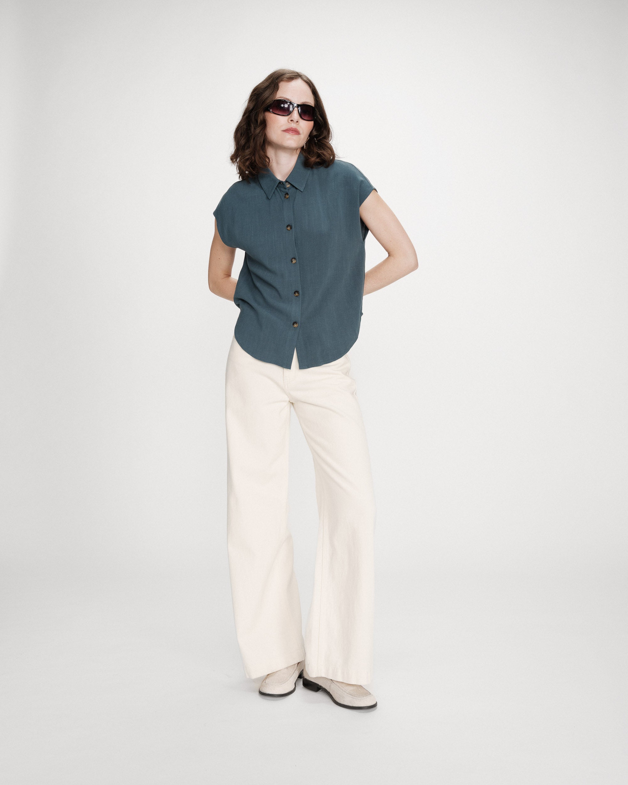 Linen shirt emeraude Perez