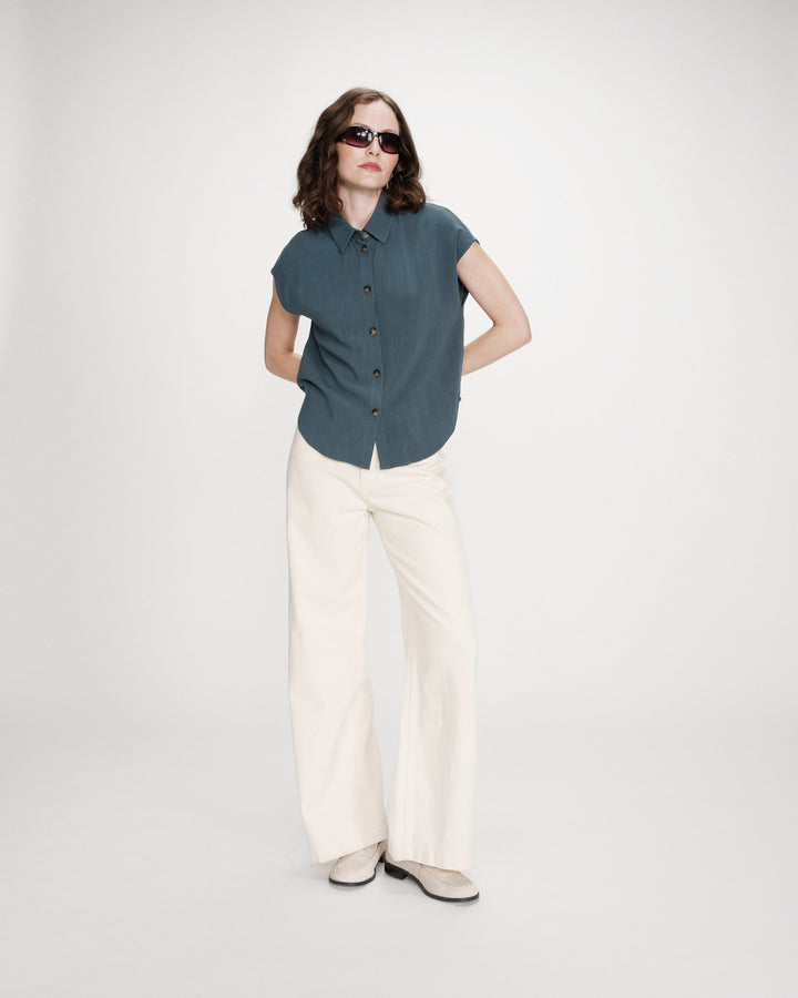 Linen shirt emeraude Perez