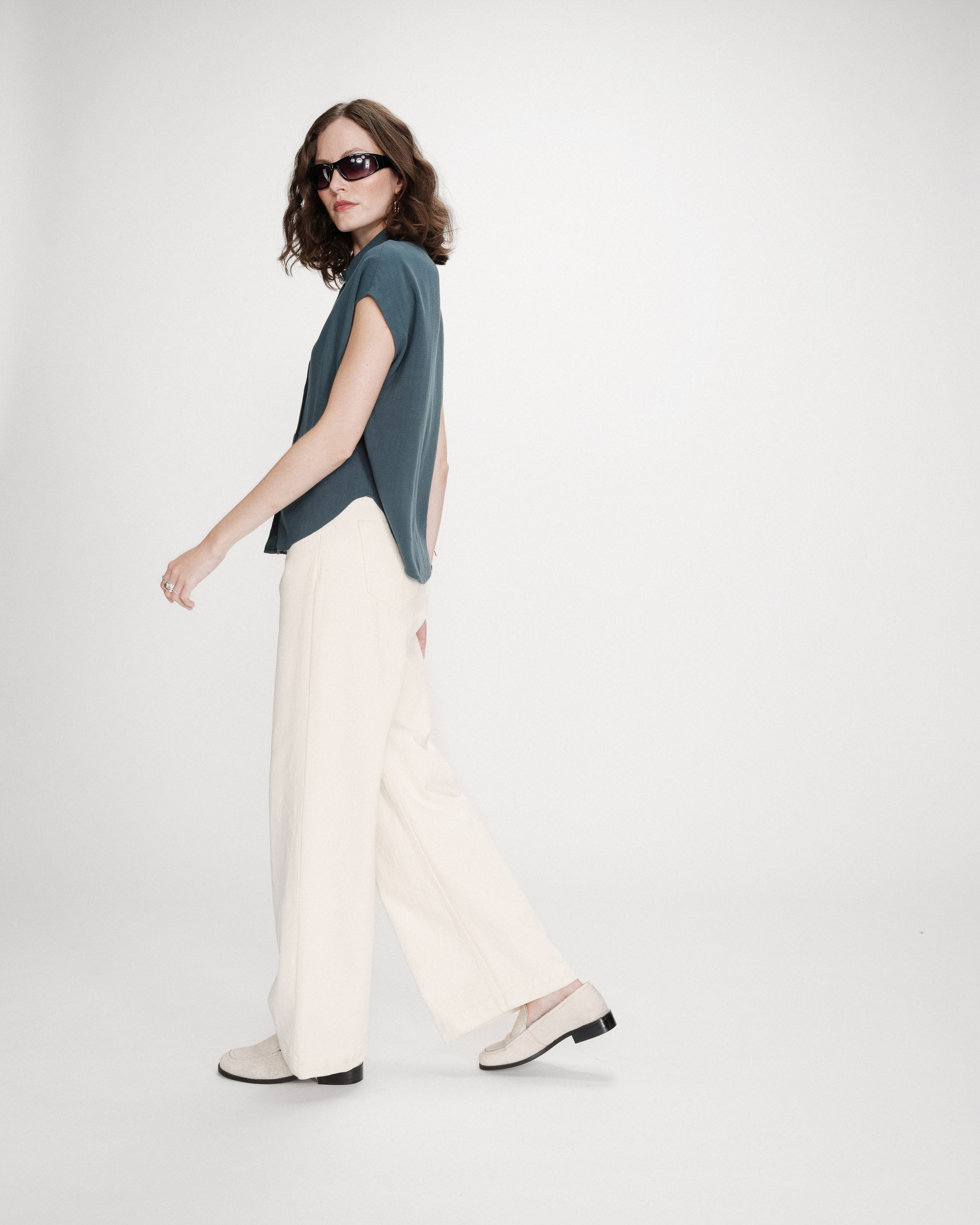 Linen shirt emeraude Perez