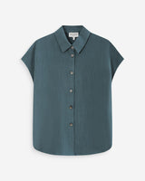 Chemise en lin emeraude Perez