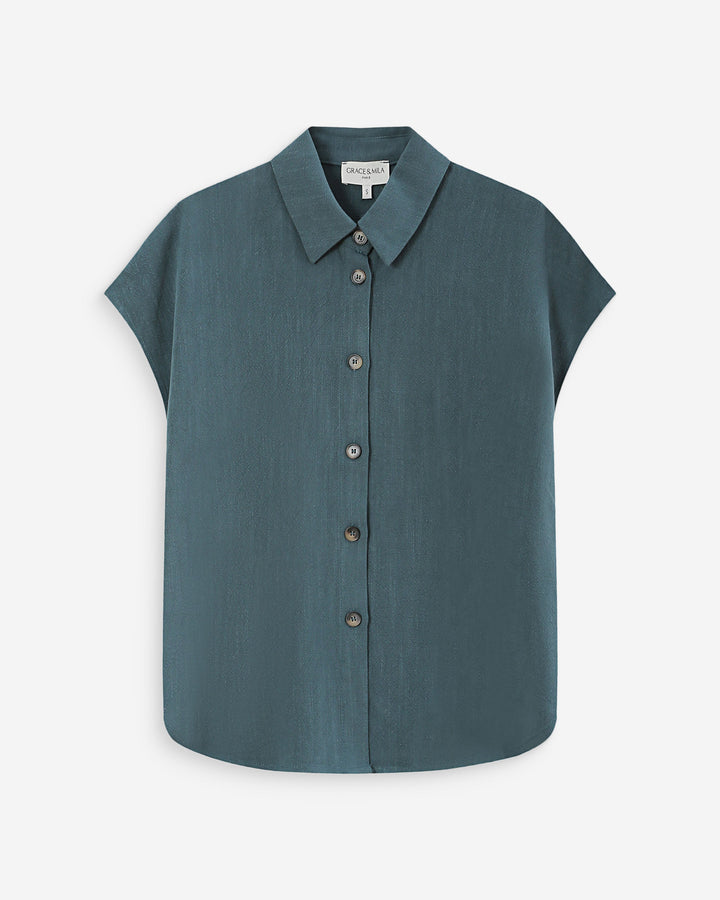 Linen shirt emeraude Perez