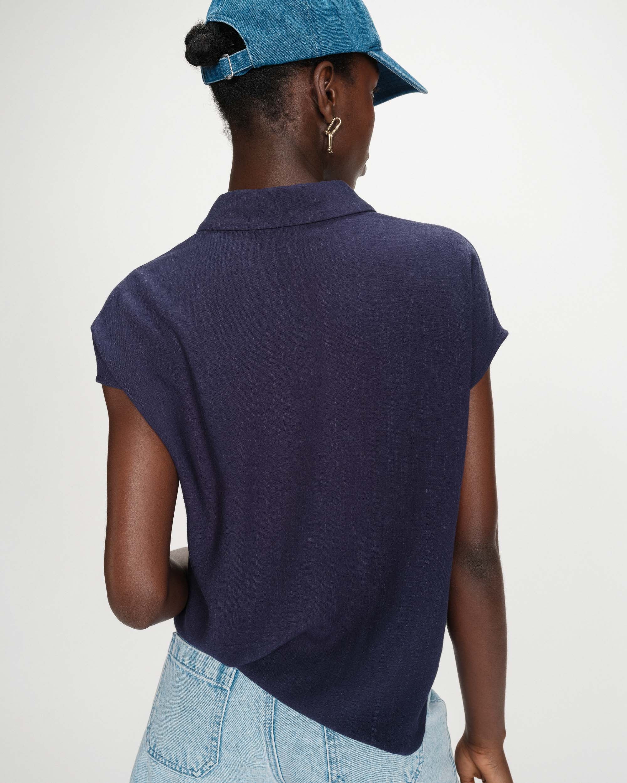 Chemise en lin marine Perez