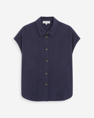 Chemise en lin marine Perez
