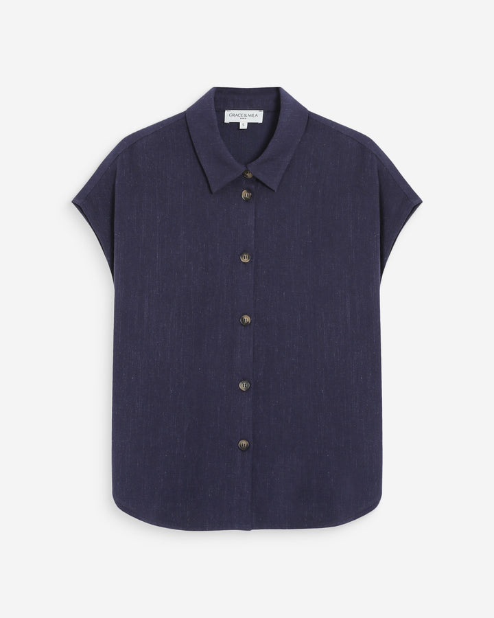 Camisa de lino marine Perez