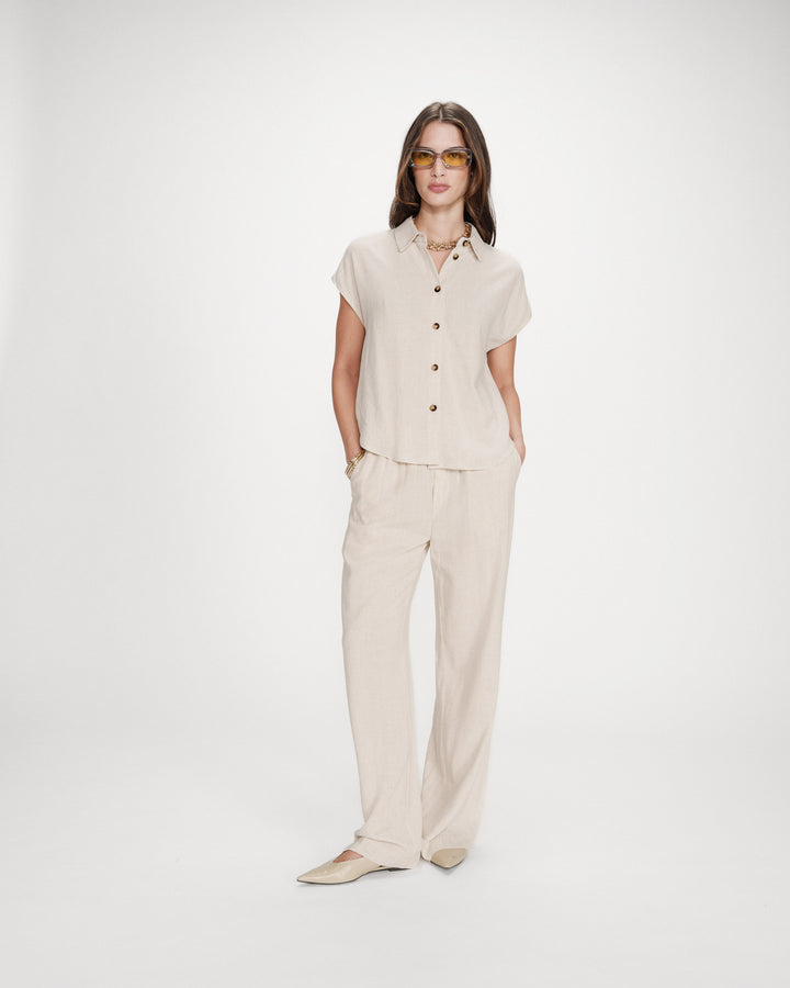 Camisa de lino sable Perez