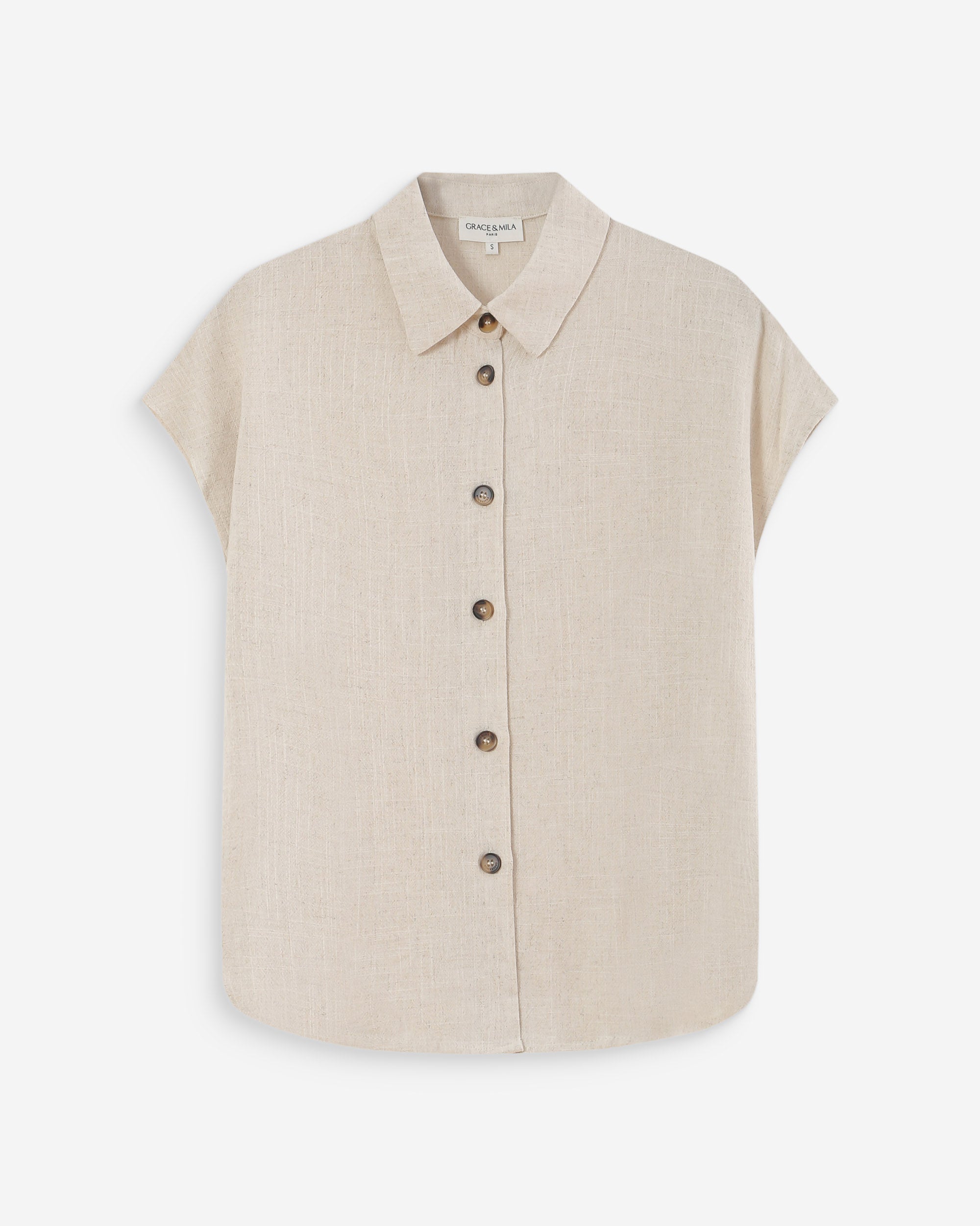 Chemise en lin sable Perez