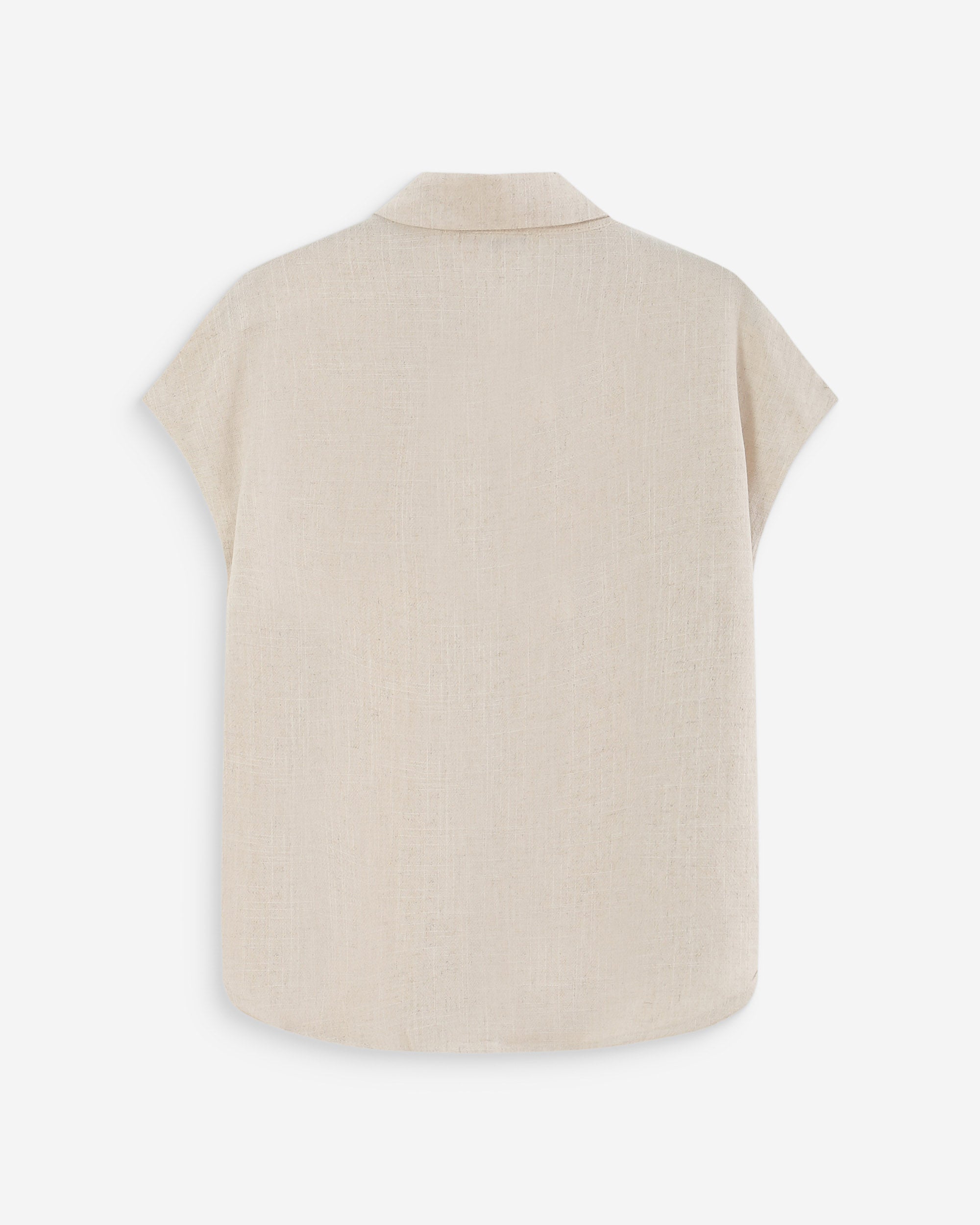 Chemise en lin fluide manches courtes sable Perez
