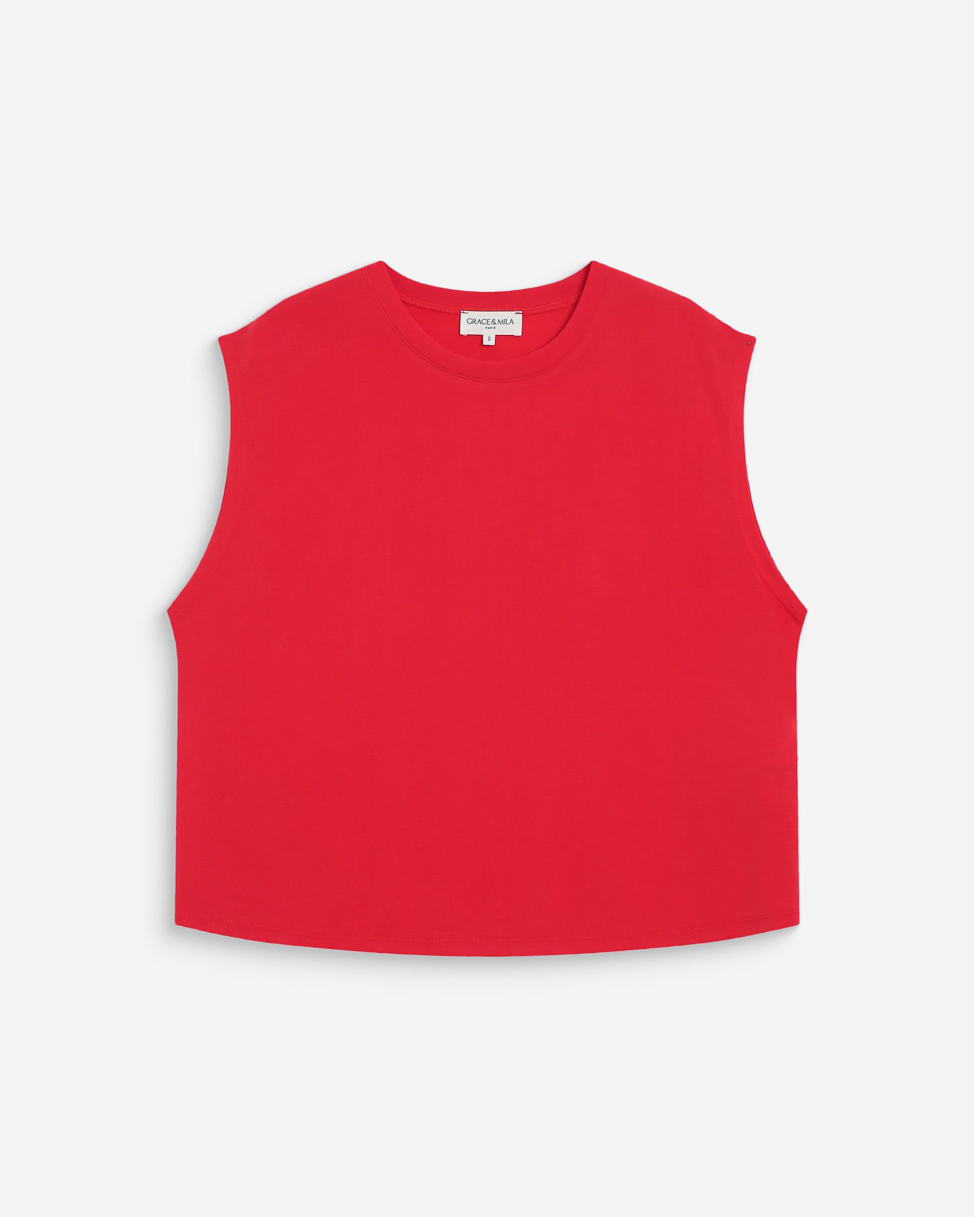 Camiseta amplia sin mangas de modal fuchsia Rimbaud