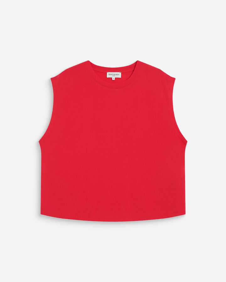 Camiseta amplia sin mangas de modal fuchsia Rimbaud