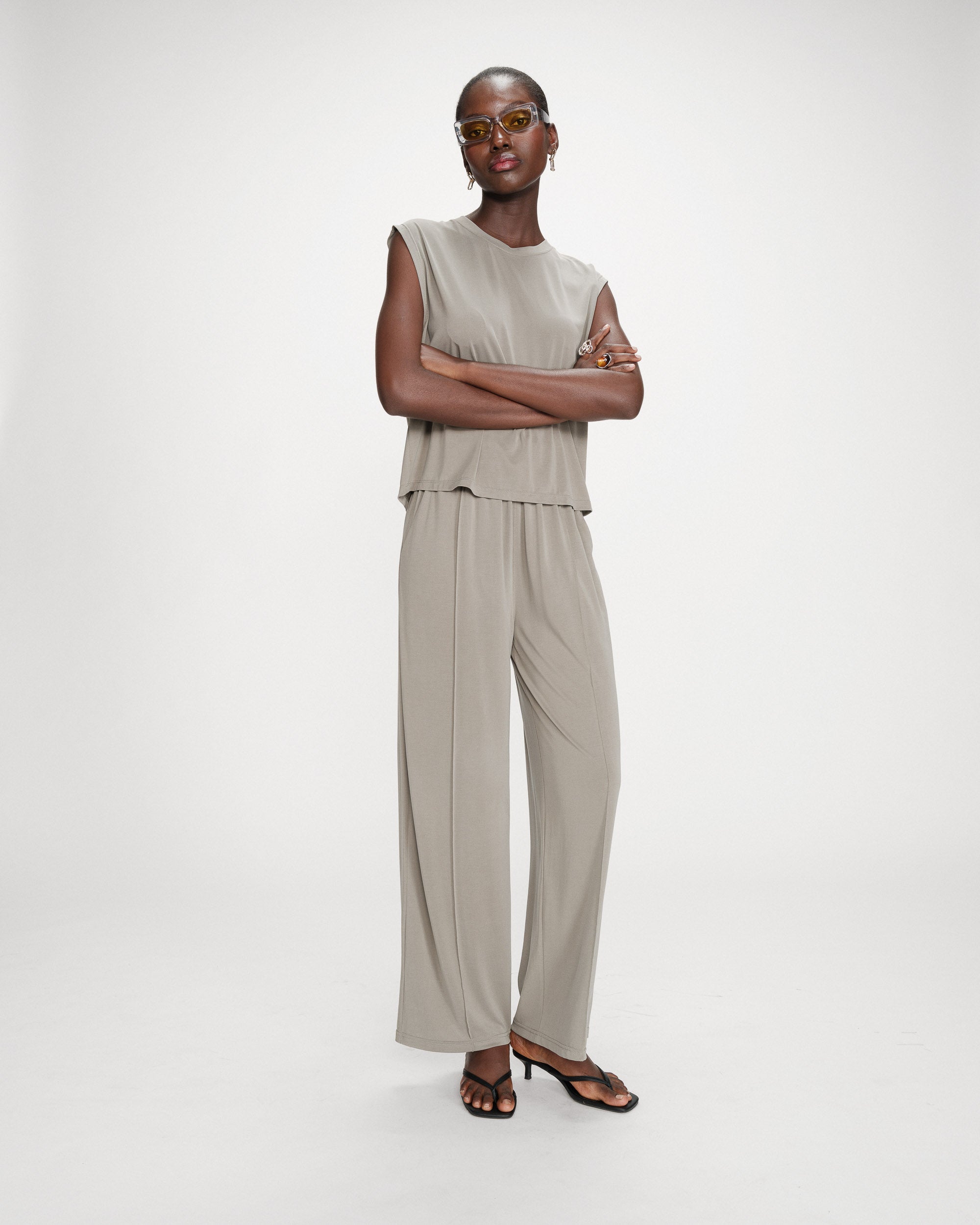 T-shirt large en modal kaki Rimbaud