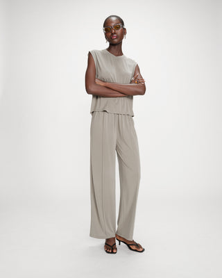 T-shirt large sans manches en modal kaki Rimbaud