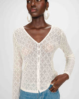 Top en dentelle ecru Venezia