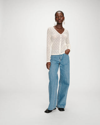 Top en dentelle ecru Venezia