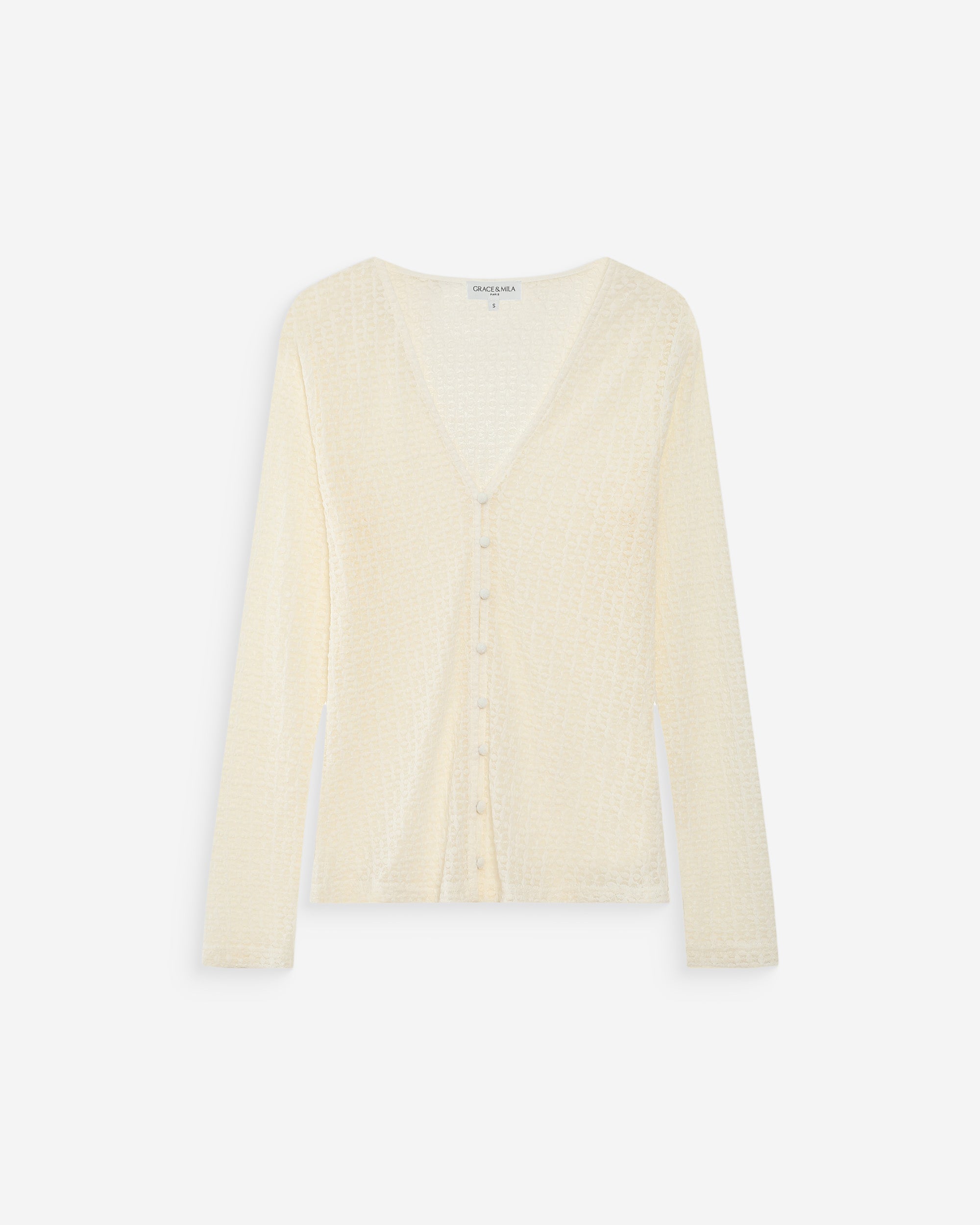 Top en dentelle ecru Venezia