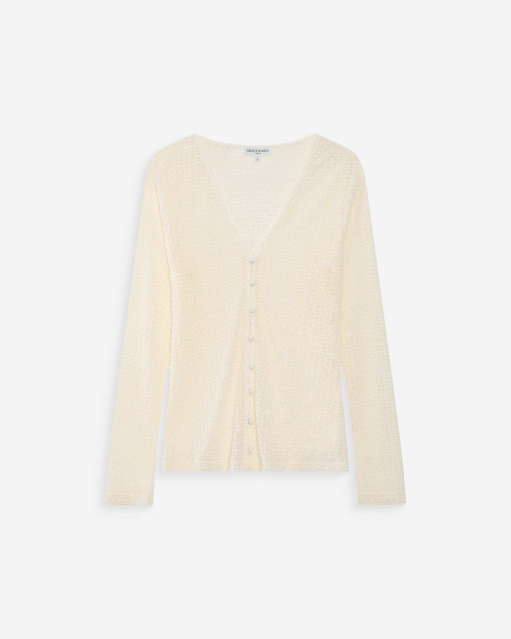 Top en dentelle ecru Venezia