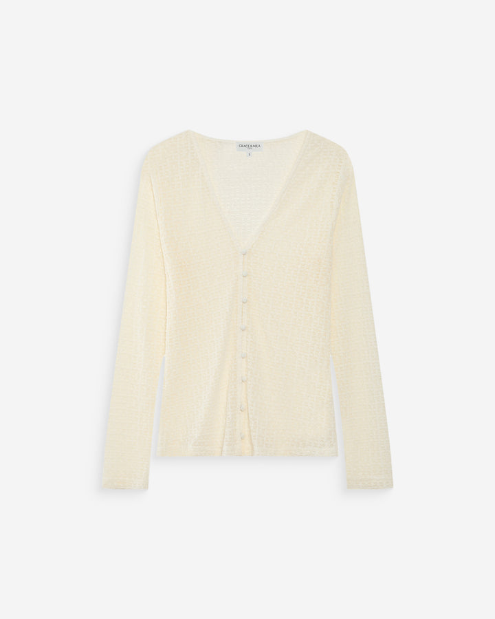 Top en dentelle ecru Venezia