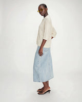 Cardigan en maille ajourée ecru Vadim