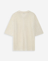 Cardigan en maille ajourée ecru Vadim