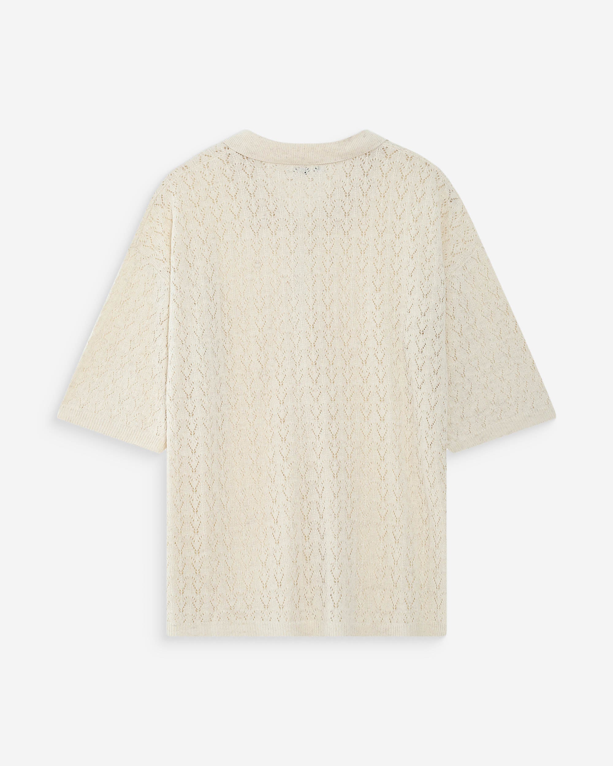 Cardigan en maille ajourée ecru Vadim