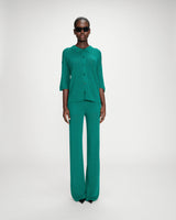 Cardigan en maille ajourée vert Vadim