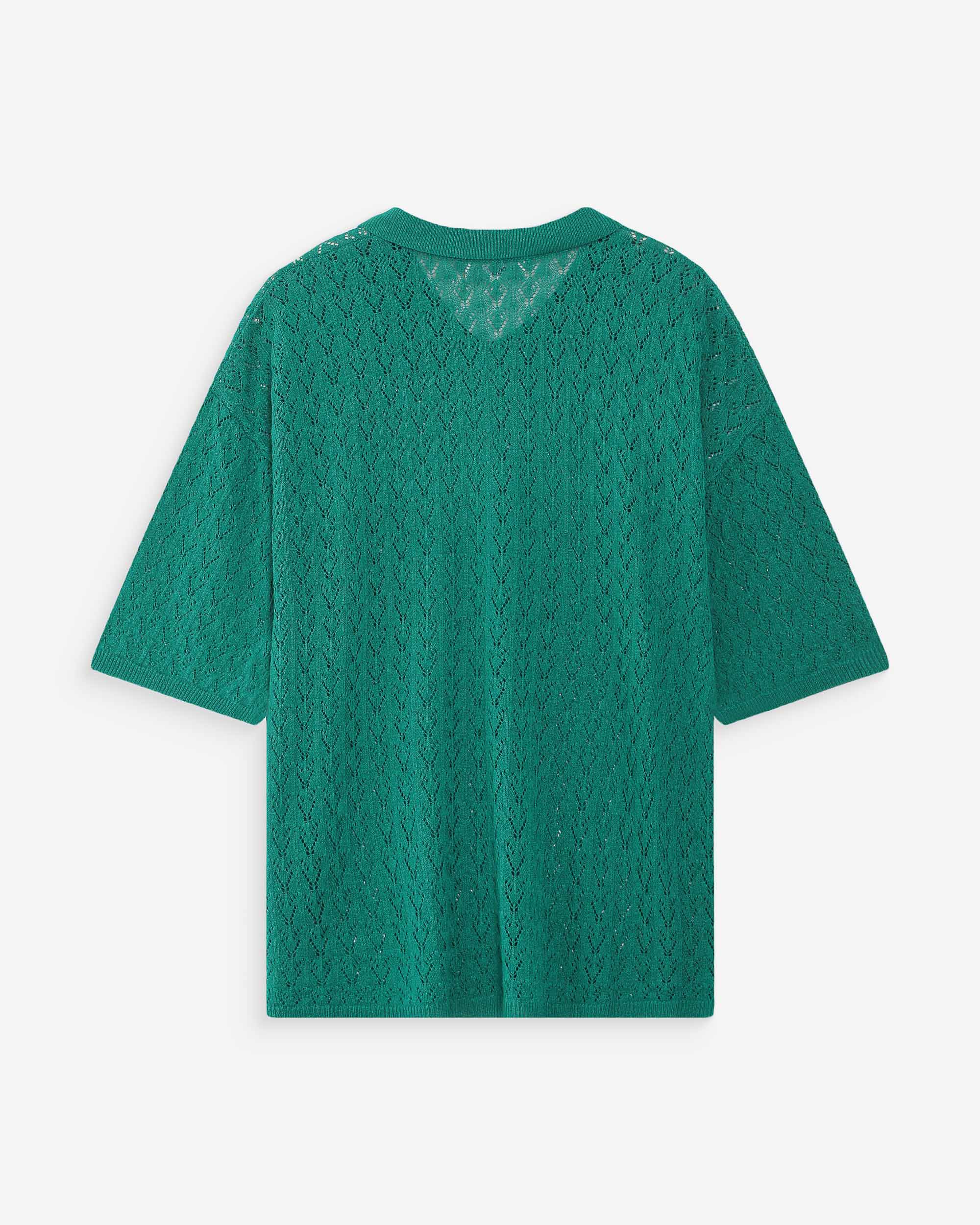 Cardigan en maille ajourée vert Vadim