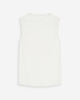 Top col rond en dentelle ivoire Vintie