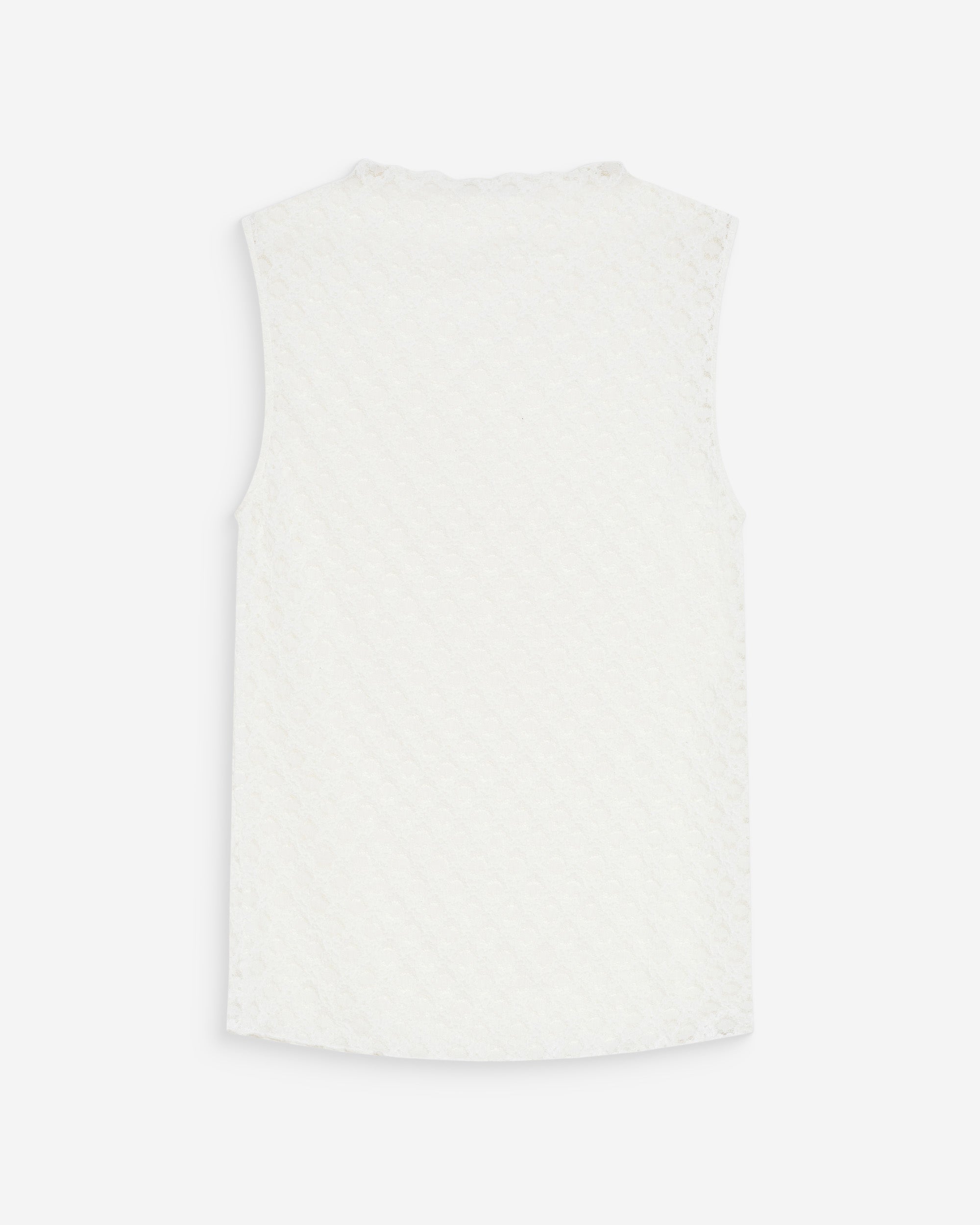 Top col rond en dentelle ivoire Vintie
