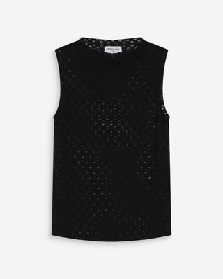 Top col rond en dentelle noir Vintie