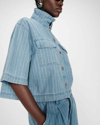 Chemise courte en jean stripedblue Vita