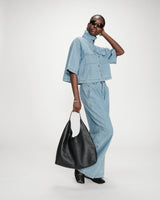 Chemise courte en jean stripedblue Vita