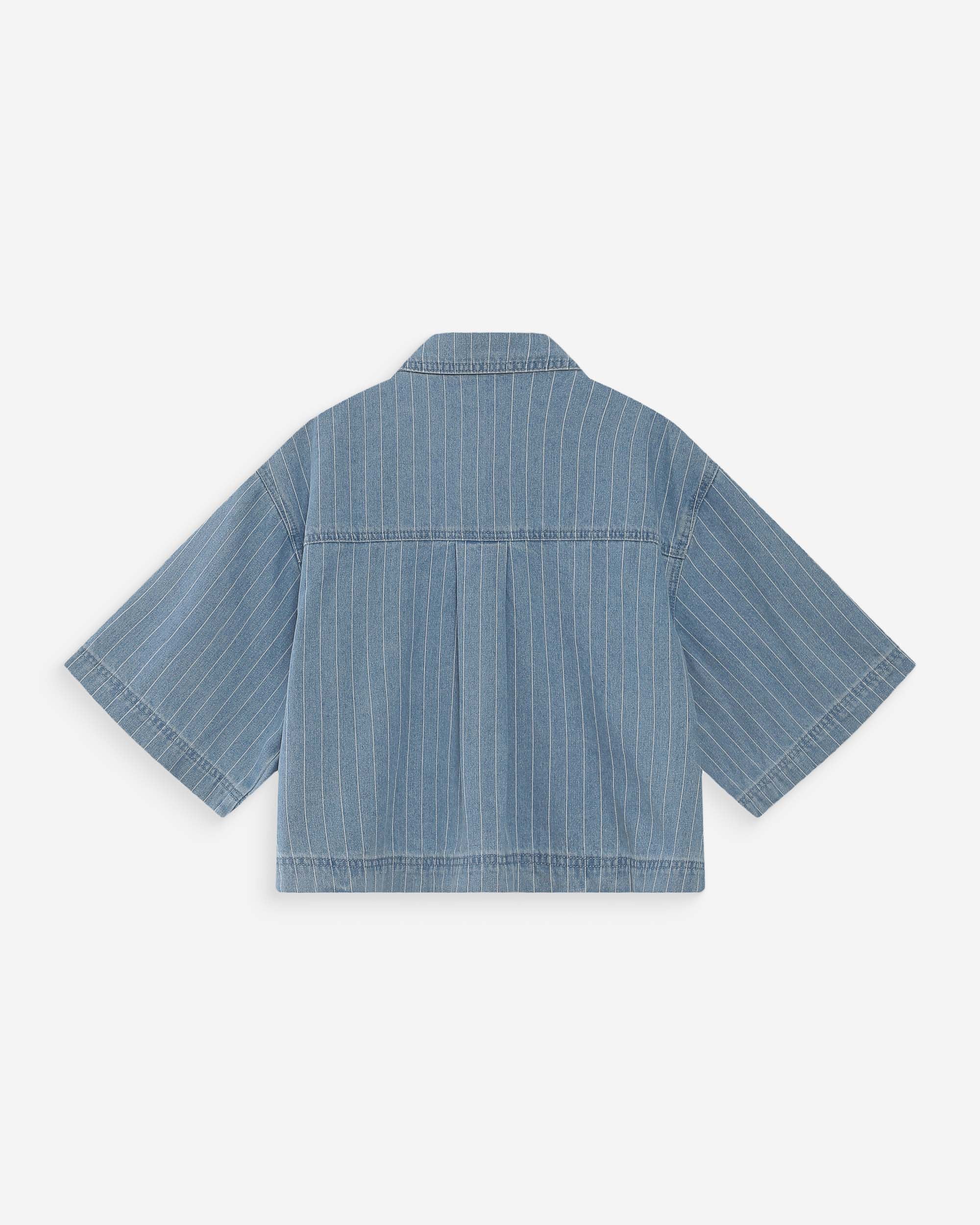Chemise courte en jean stripedblue Vita
