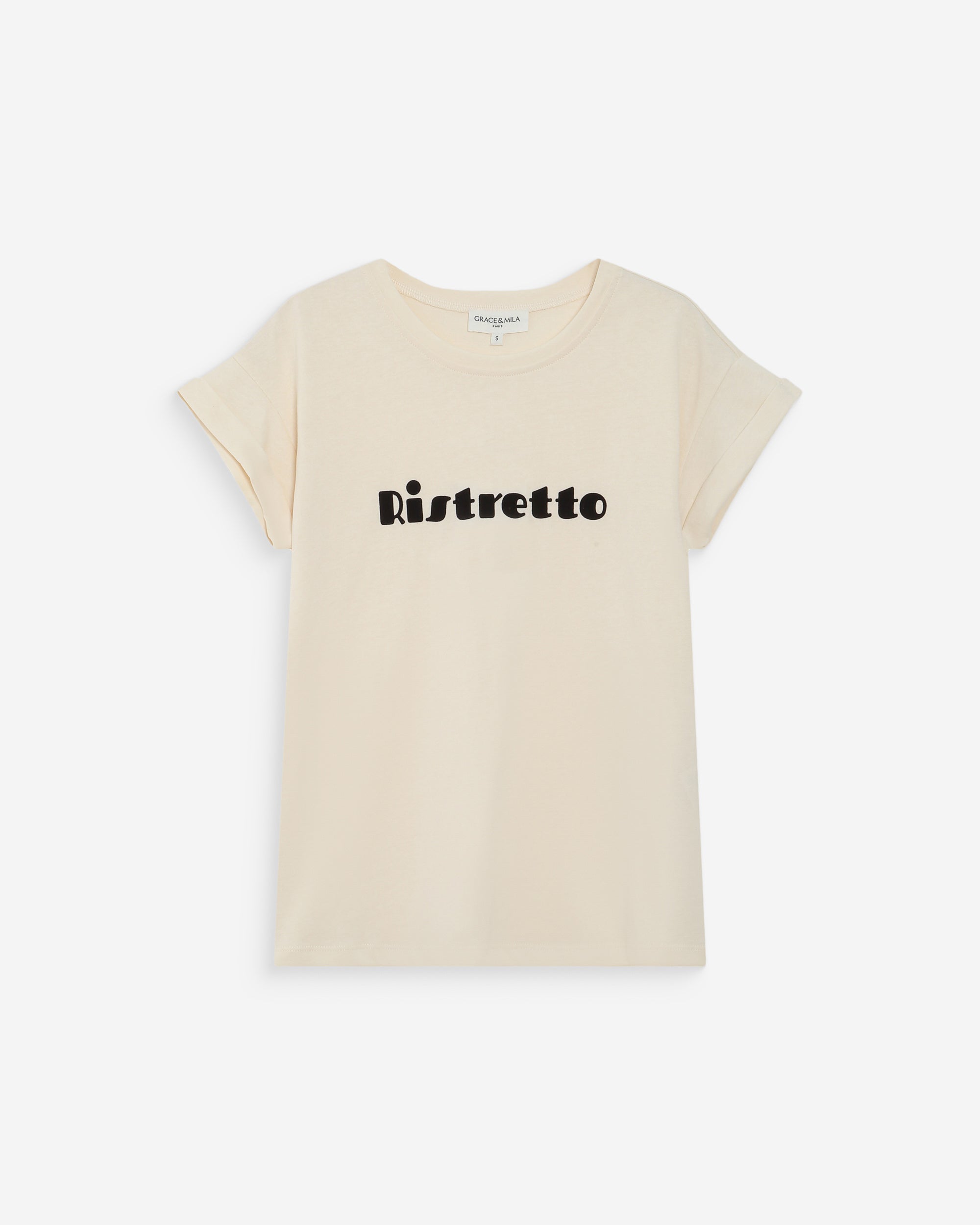 Camiseta de algodón con mensaje chocolat Vico