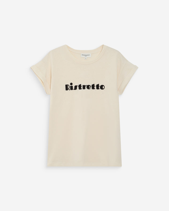Camiseta de algodón con mensaje chocolat Vico