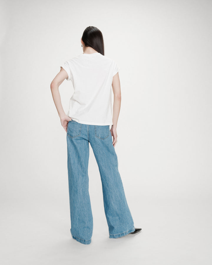 Camiseta de algodón con mensaje fuchsia Vico