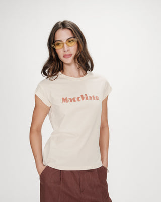 T-shirt à message imprimé mocha Vico