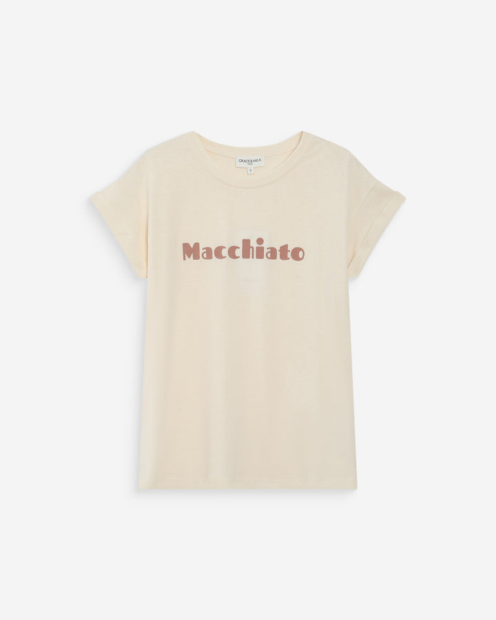 Camiseta de algodón con mensaje mocha Vico
