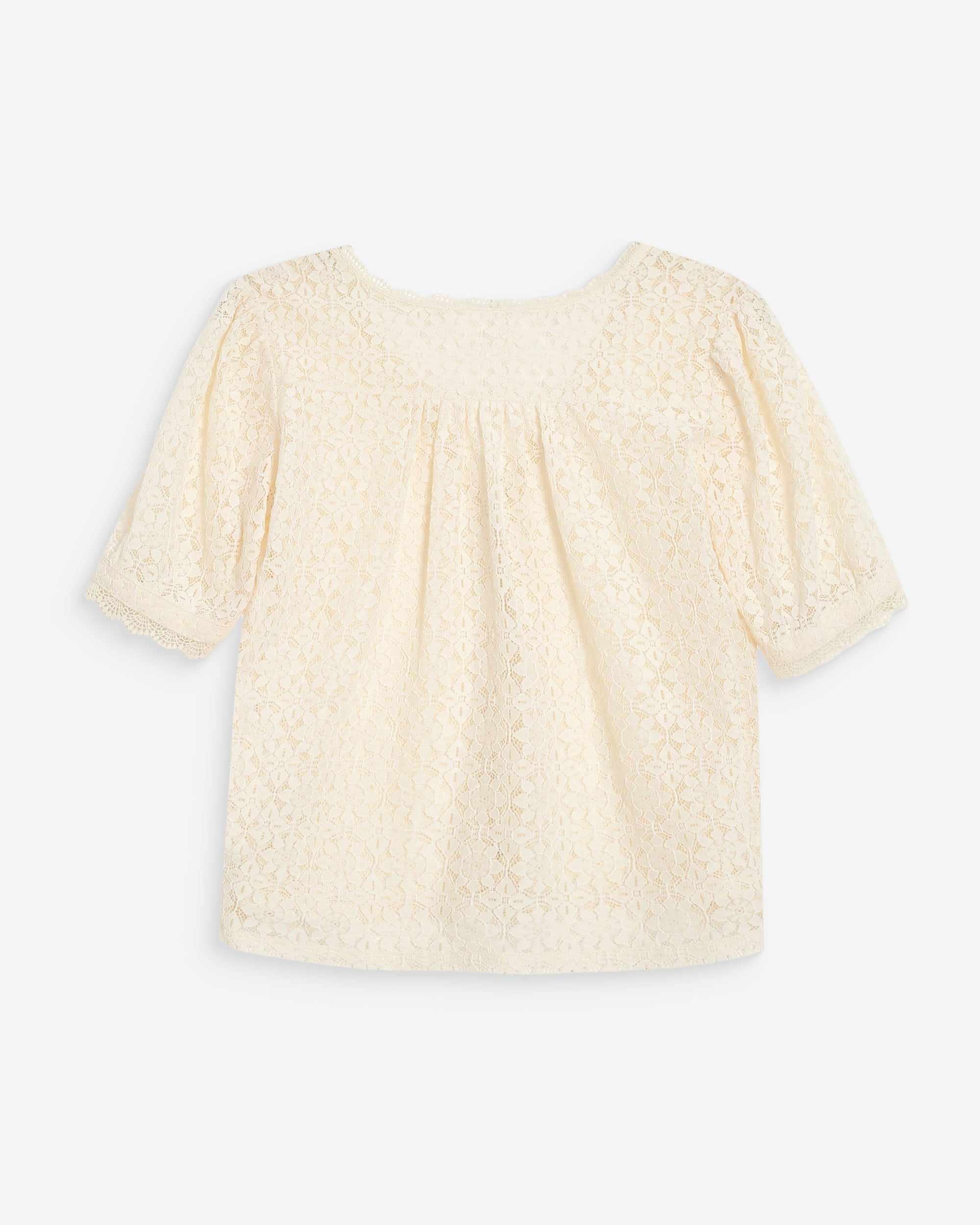 Blouse col V en dentelle amande Vicky