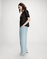 Blouse col V en dentelle noir Vicky