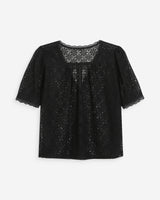Blouse col V en dentelle noir Vicky