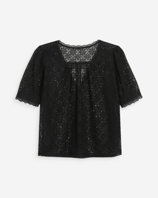 Blouse col V en dentelle noir Vicky