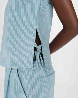 Striped denim top stripedblue Vendome