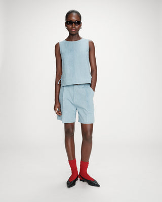 Striped denim top stripedblue Vendome