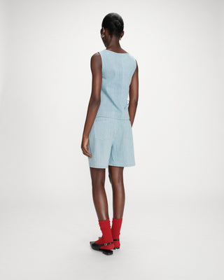 Striped denim top stripedblue Vendome