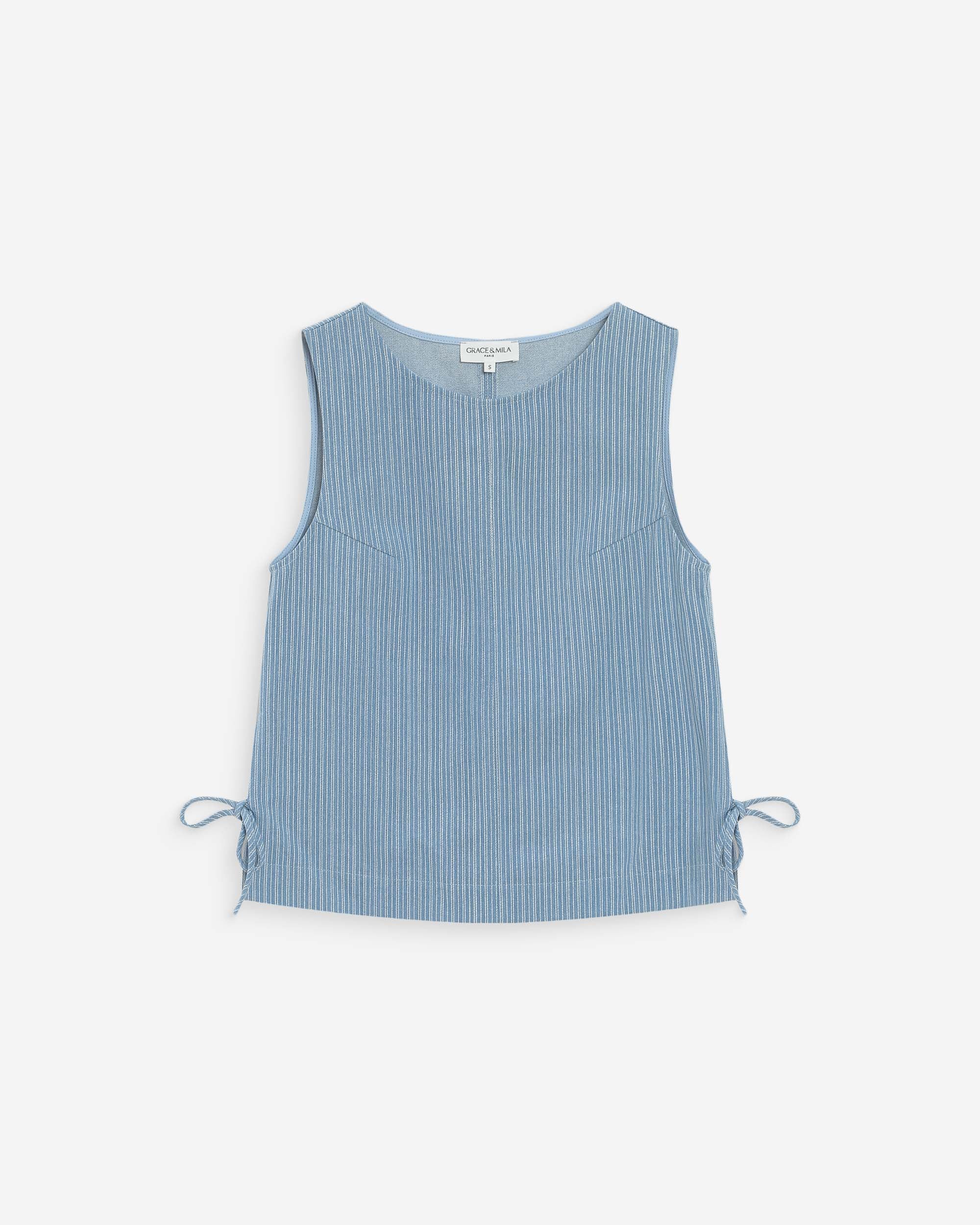 Top en denim rayé stripedblue Vendome