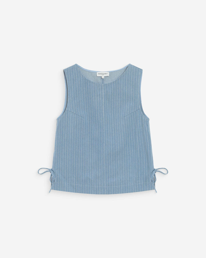 Top de denim rayas stripedblue Vendome