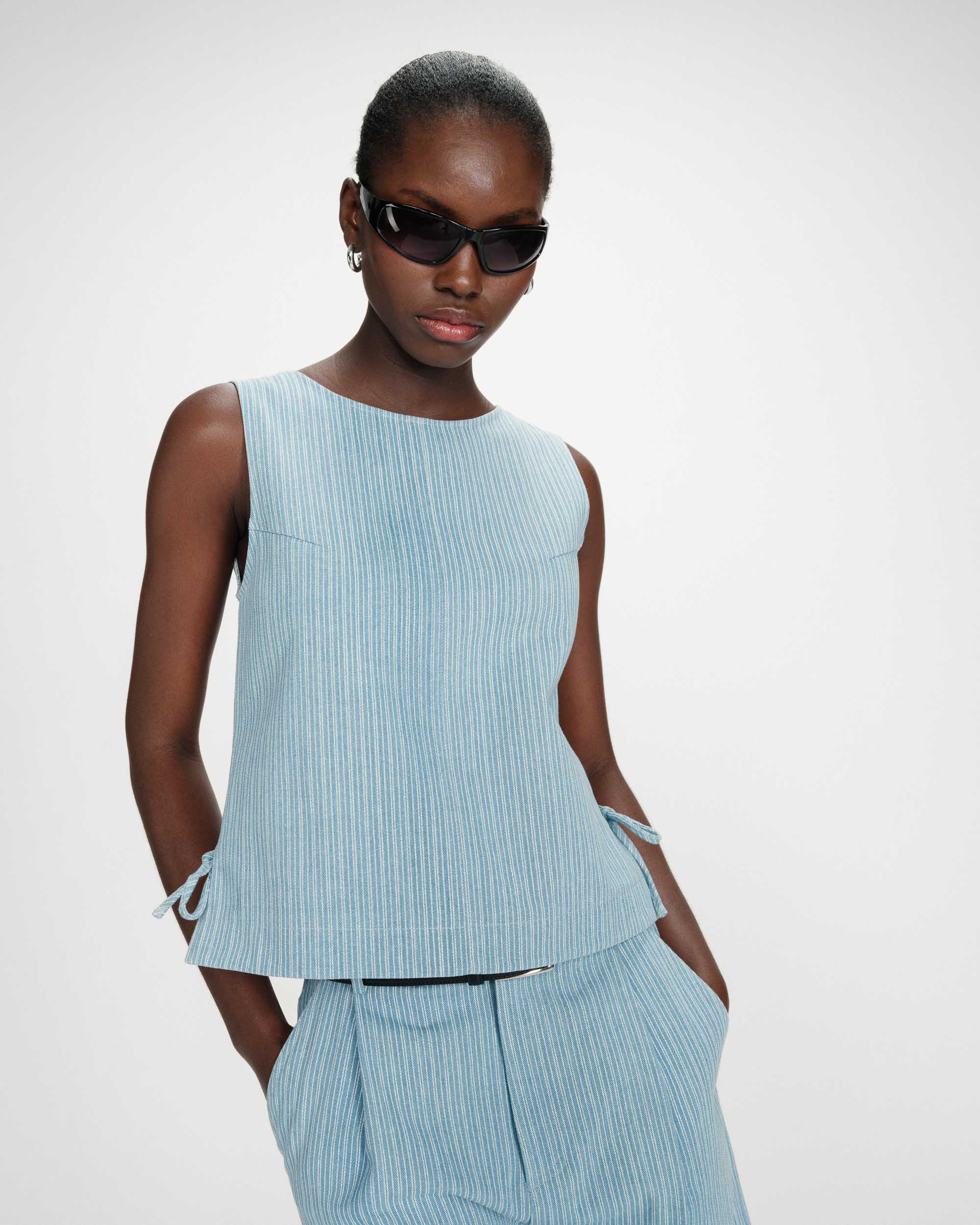 Top de denim rayas stripedblue Vendome