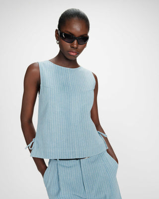 Striped denim top stripedblue Vendome